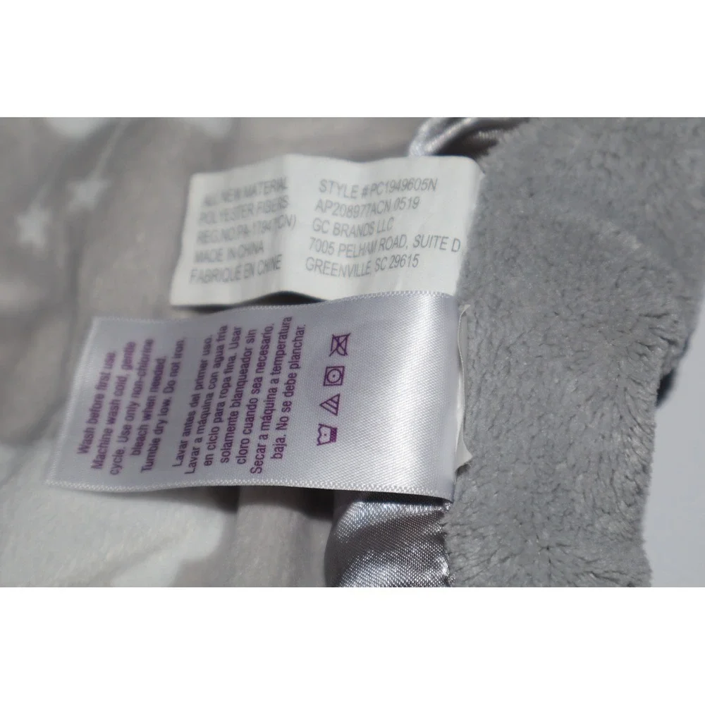 Parents Choice Plush Elephant Baby Blanket Lovey Grey Cloud Satin Trim
